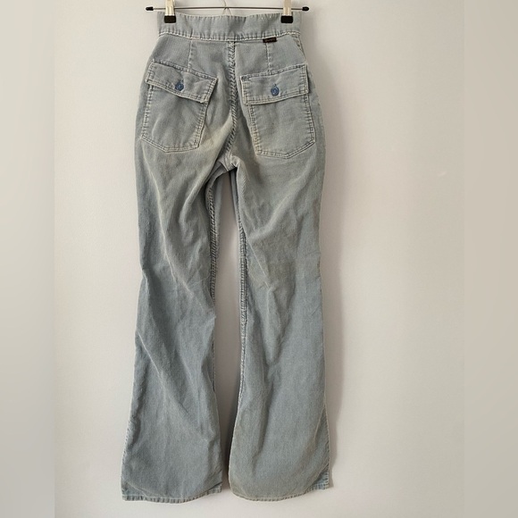 Vintage Women's Wrangler Corduroy Bellbottom Pants, 23 x 31, Light Blue Flare - Picture 11 of 11